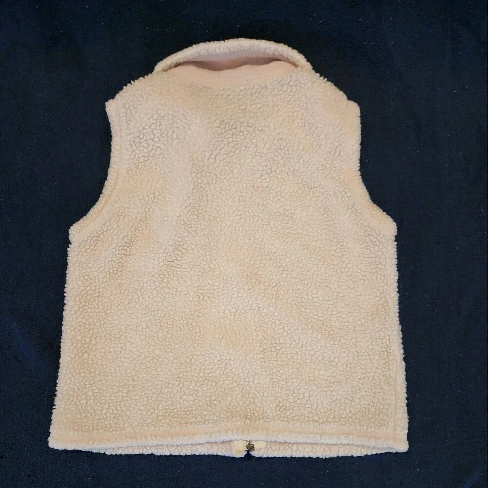 GAP Light Pink Fleece Vest Kids Small Zip Front Sleeveless Collared No Pockets